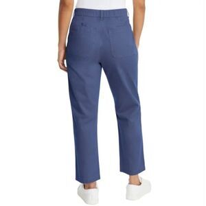 G.H. Bass & Co Ladies Cotton Chino Ankle Pant Blue Straight Leg Midrise Size 10